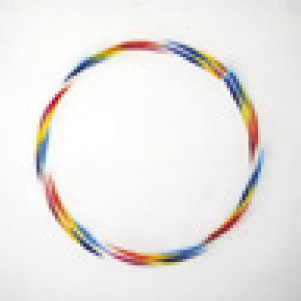 Süveges Rita: Hulahopp, akril, olaj, vászon, 2012, 100×100 cm