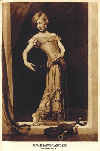 Pécsi József: Reneszánsz táncosnő (Korb Flóra), 1926 körül. Forrás: Az Újság könyve, 1927