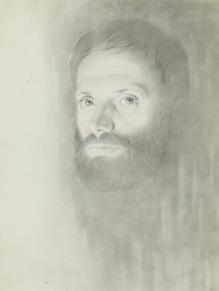Andrej Vagin: Viktor L. Menshikov portréja, 1980, papír, szén, 60x48 cm