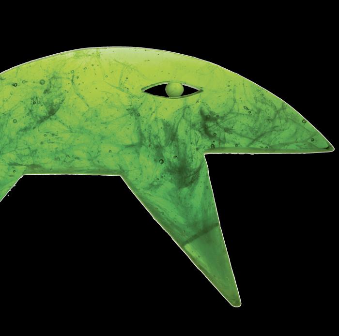 Melcher Mihály: Üvegplasztika – Zöld disznó (részlet), 1997, ún. pâte-de-verre üveg, Iparművészeti Múzeum, ltsz: 98.172.1