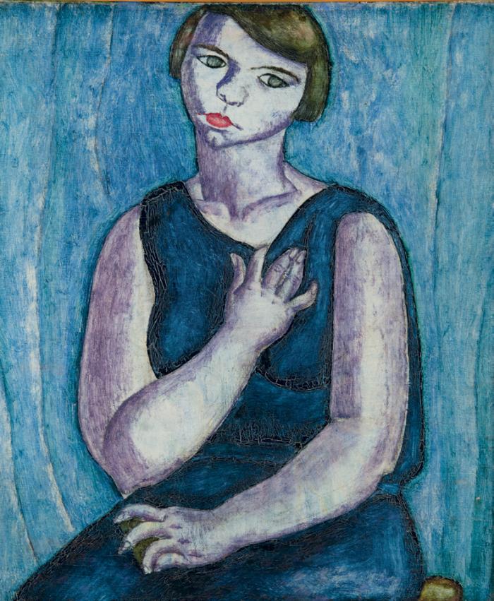 Kiss Vilma: Női arckép (Viki), olaj, vászon, 90 × 76 cm, Szépművészeti Múzeum – Magyar Nemzeti Galéria