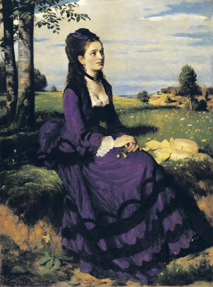 Szinyei Merse Pál: Lilaruhás nő, 1874, olaj, vászon, Szépművészeti Múzeum – Magyar Nemzeti Galéria