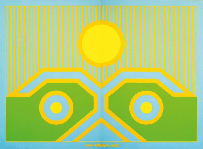 Bak Imre: Nap-ember-arc II., 1976, akril, vászon, diptichon, 220 x 150 cm egyenként © Az acb Galéria jóvoltából Fotó: Aknay Csaba