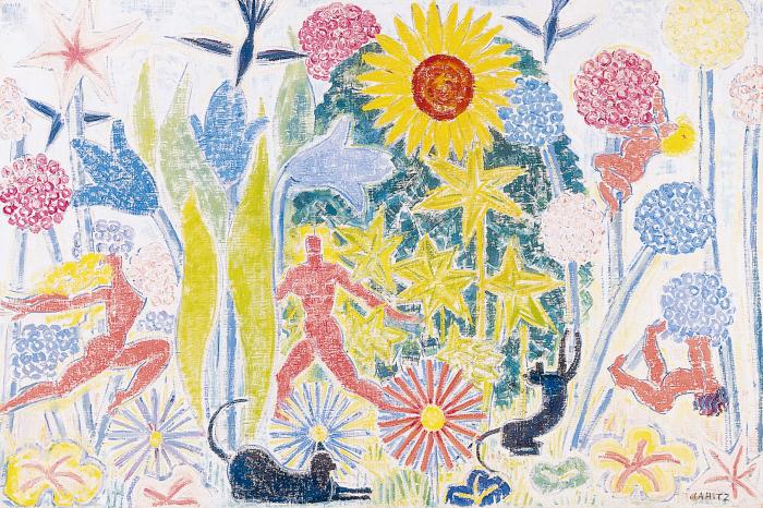 Járitz Józsa: Virágos kert, é. n., olaj, vászon, 80 x 120 cm, magántulajdon © Kieselbach Galéria és Aukciósház