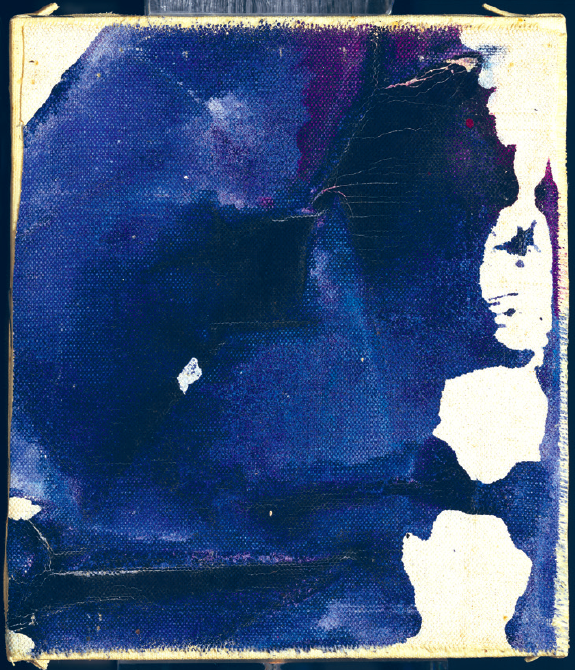 Hantai Simon: Maradék (Laissée), 1995, jelezve a kép hátán: S.H. 1995, akril, vászon, 12 x 10,5 cm, Szépművészeti Múzeum © Szépművészeti Múzeum – Magyar Nemzeti Galéria