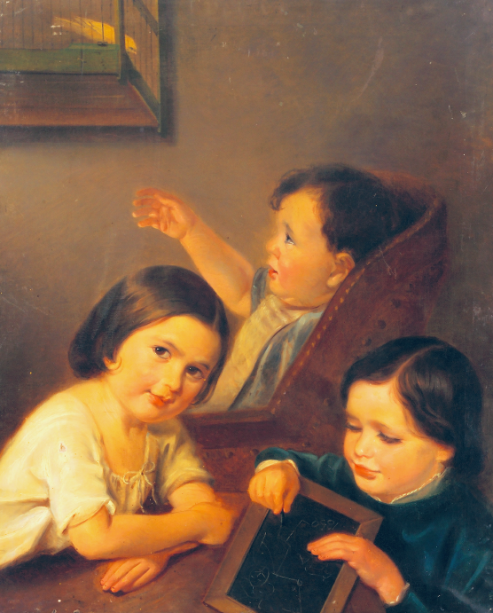 Kann Henrik: A művész gyermekei, 1850, olaj, vászon, 78 x 63,5 cm, BTM Kiscelli Múzeum – Fővárosi Képtár © BTM Kiscelli Múzeum – Fővárosi Képtár
