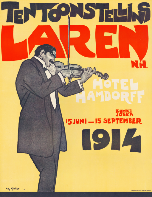 A lareni Hotel Hamdorff 1914-es képzőművészeti kiállításának reklámplakátja © IADDB