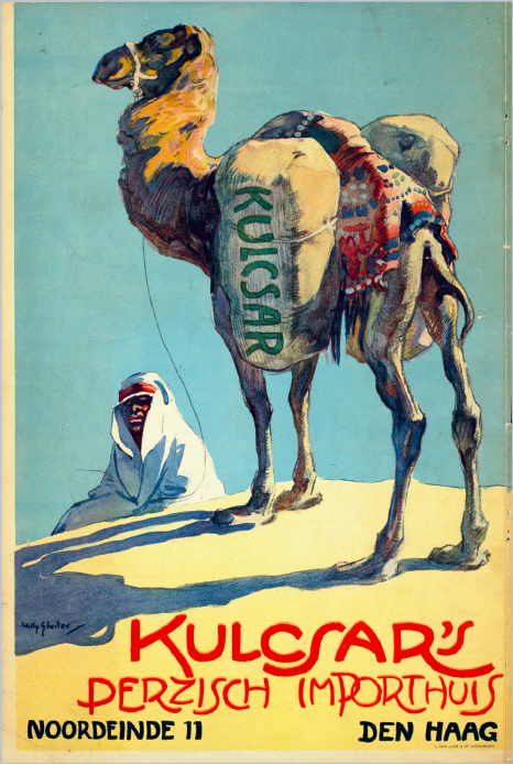 A Kulcsár-féle hágai perzsaszőnyeg-kereskedés reklámplakátja, 1920-as évek eleje © IADDB