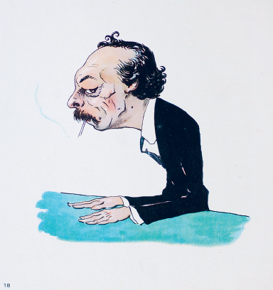 Bánffy Miklós önmagáról készített karikatúrája © Országos Széchényi Könyvtár