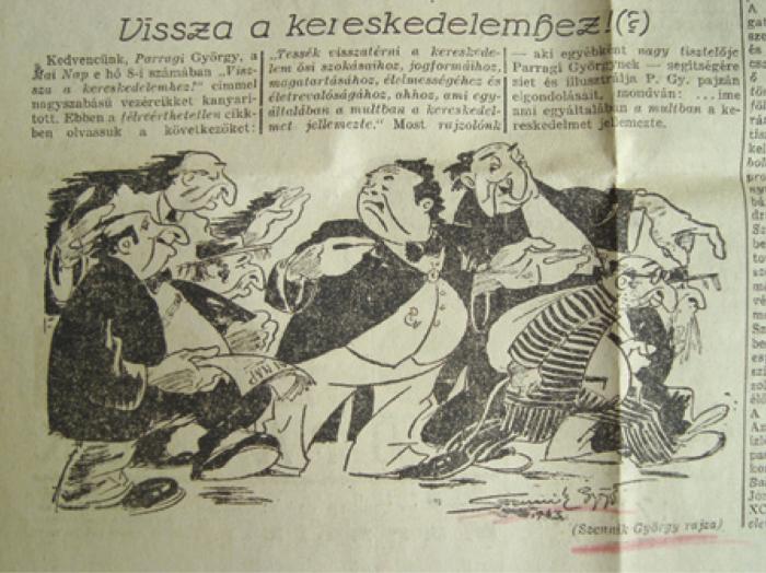 Szennik György karikatúrája a szélsőjobboldali Nemzetőr című lap 1943. június 11-i számában