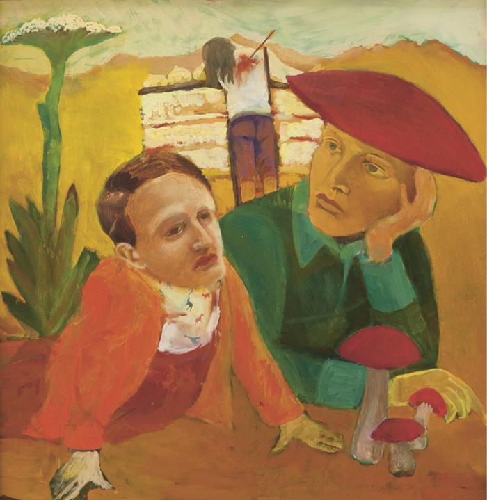 Erős barátom, 1986, olaj, rétegelt lemez, 60 × 59 cm, kerettel: 63 × 61,5 cm, S-B magángyűjtemény © Fotó: Nagy Gábor