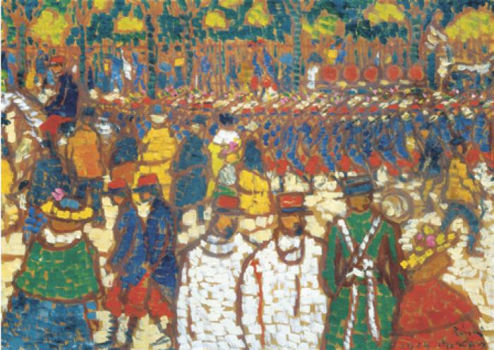Rippl Rónai József: Menetelő katonák, 1914