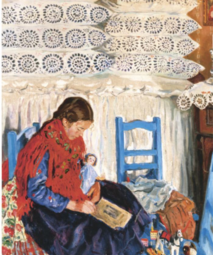 Perlmutter Izsák: Olvasó lány, 1926, 93 × 76,5 cm, olaj, vászon jbl: Perlmutter 1926 15. Őszi Képaukció (1999. október 18.) 58.tétel © Fotó: Darabos György