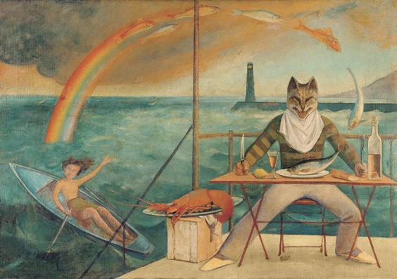 Balthus (Balthasar Klossowski): The Cat of La Méditerranée, 1949, olaj, vászon, 127 × 185,1 cm, magántulajdon © Balthus