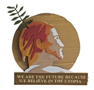 Kaszás Tamás: We are the future, because we believe in the utopia, Relief az "Atelier possessed" installációból, 2007 © Fotó: Kaszás Tamás