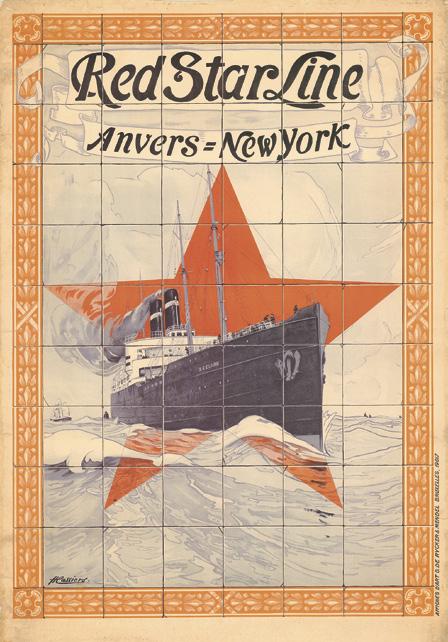 Henri Cassiers egyik Red Star Line megrendelésre készült plakátja
