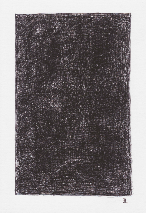 Jókai Lóránt: Álló kép, 2017, papír, Micron 1 Art Pen, 19 x 13 cm, jelezve jobbra lent: JL