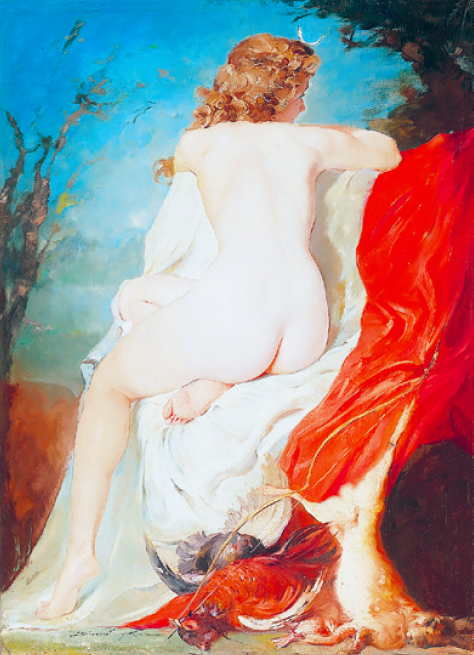 Szánthó Mária: Akt (Diana), olaj, vászon, 103 x 76 cm, magántulajdon (A kép csak illusztráció, nem a Sotheby’s által elárverezett képek közül való) © A Kieselbach Galéria és Aukciósház jóvoltából