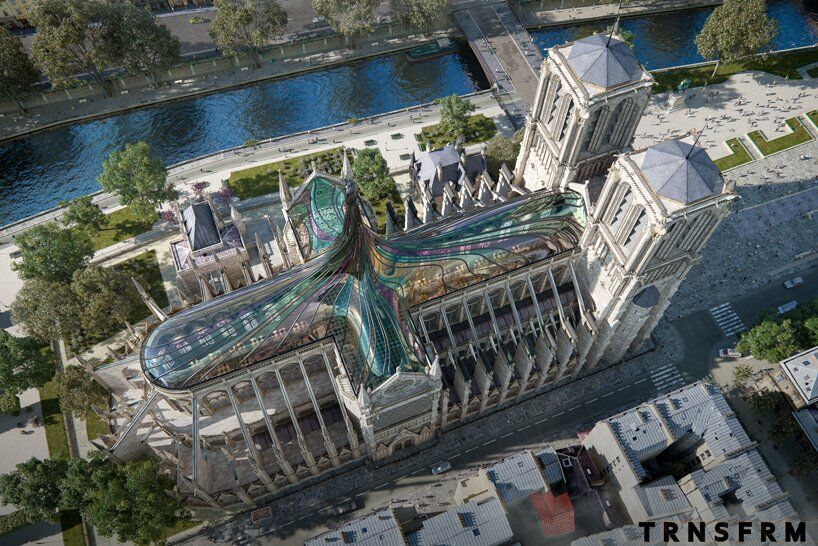 Trnsfrm Notre Dame Stained Glass Roof Concept Designboom 5
