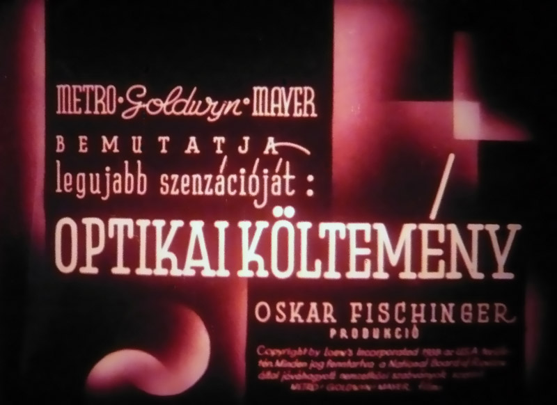Oskar Fichinger: Optikai költemény, 1938