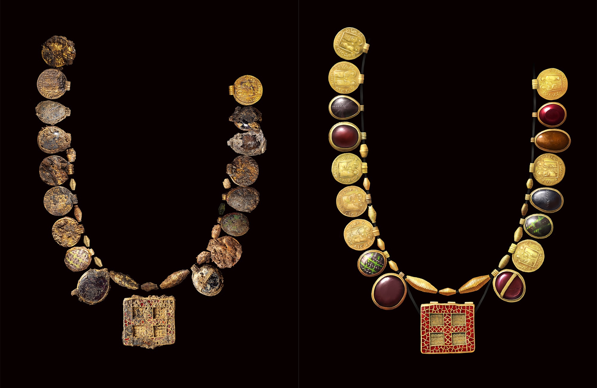 Necklace reconstruction and layout side by side mola 1