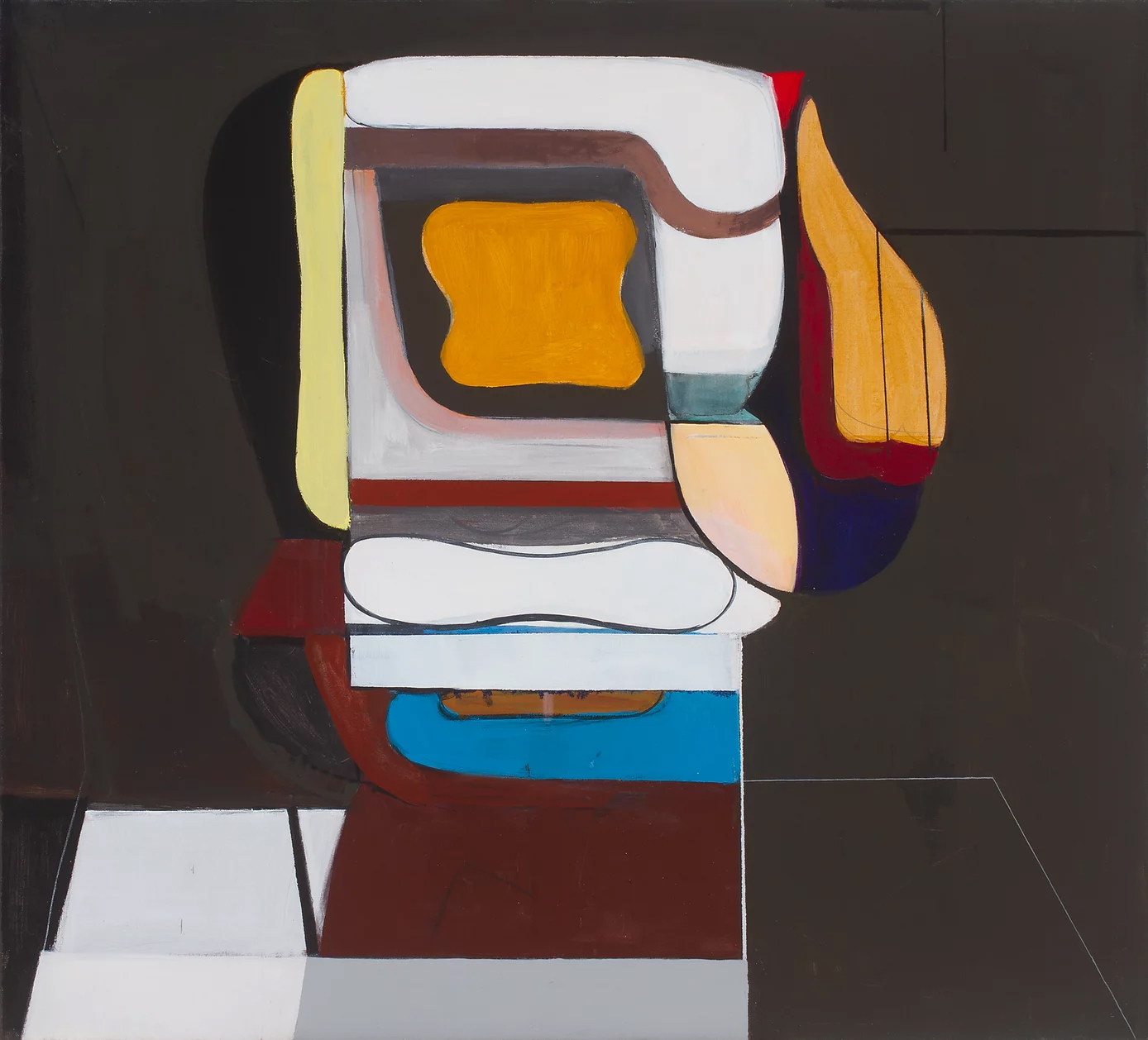 Katalin Hetey: Divided Form 1972 acrylic on canvas 100 x 110 cm